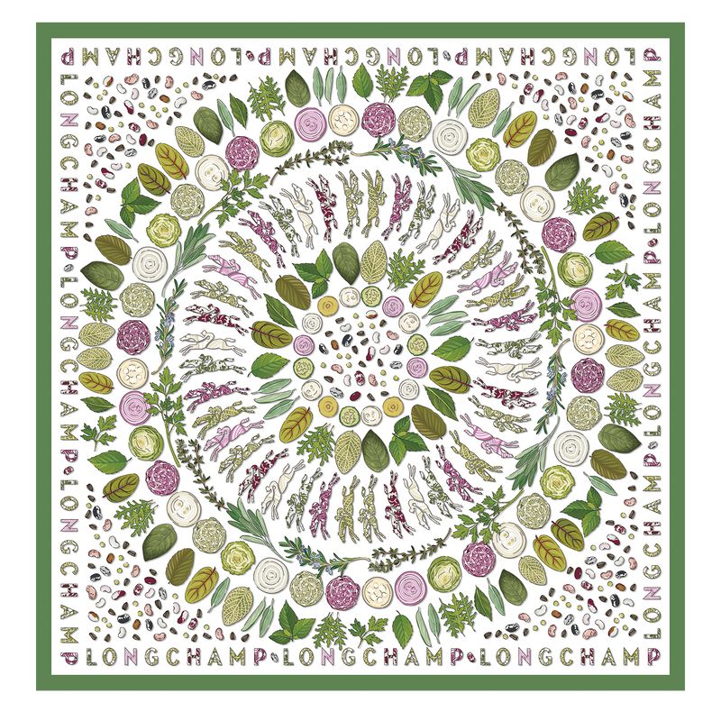 Longchamp Herbarium 90 Women Scarf Green | Australia-561URSQKX
