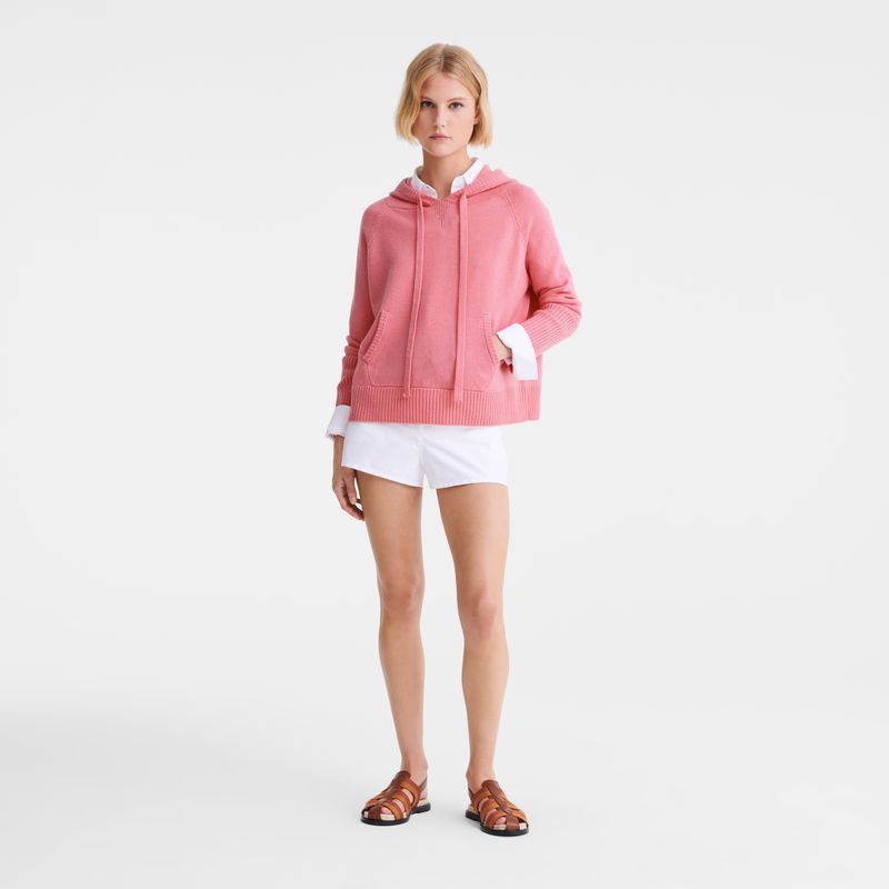Longchamp Hoodie Women Jumper Pink | Australia-842RHEUZC
