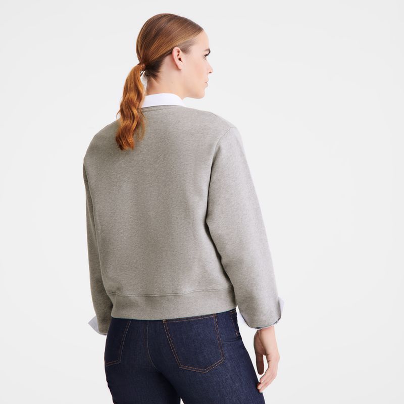 Longchamp Jersey Women Sweatshirt Grey | Australia-762WAEKIY