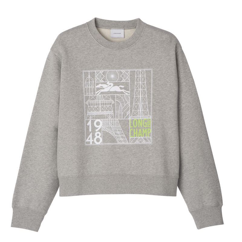 Longchamp Jersey Women Sweatshirt Grey | Australia-762WAEKIY