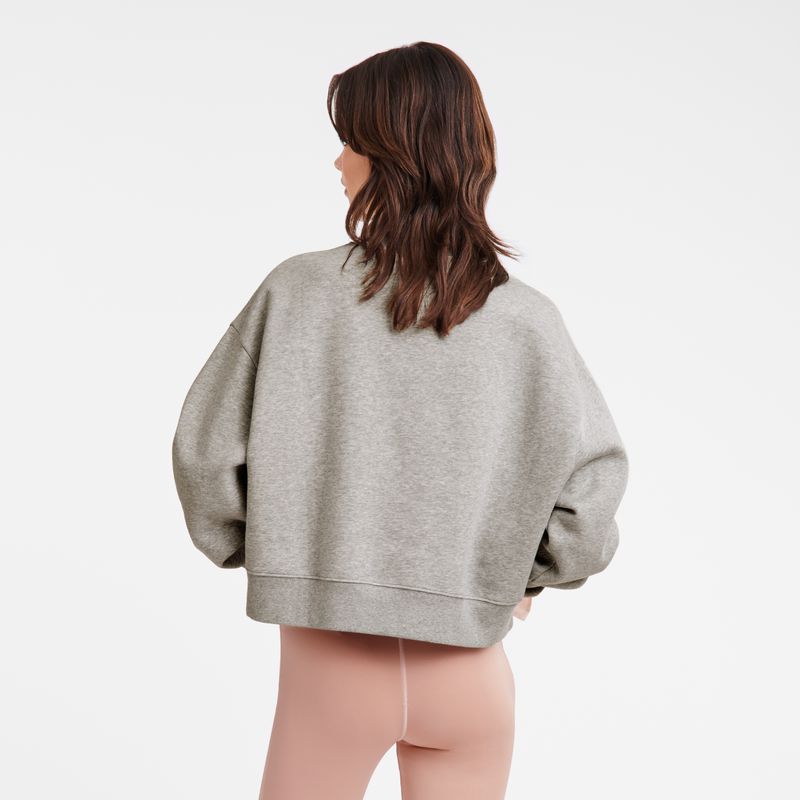 Longchamp Jersey Women Sweatshirt Grey | Australia-658IDXVNT