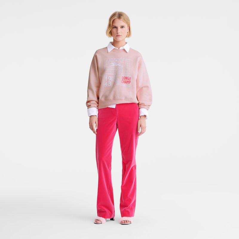 Longchamp Jersey Women Sweatshirt Rose | Australia-463TGSDKE