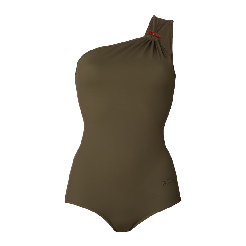 Longchamp Jersey Women Swimsuit Khaki | Australia-182NHOZLW