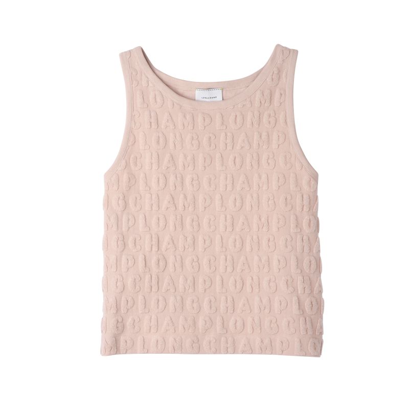 Longchamp Jersey Women Top Beige | Australia-541HWXROE
