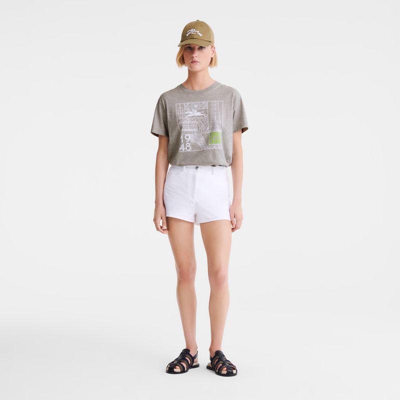 Longchamp Jersey Women T-shirt Grey | Australia-463GAUWJF