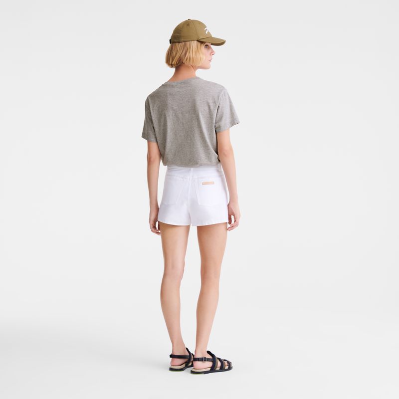 Longchamp Jersey Women T-shirt Grey | Australia-463GAUWJF
