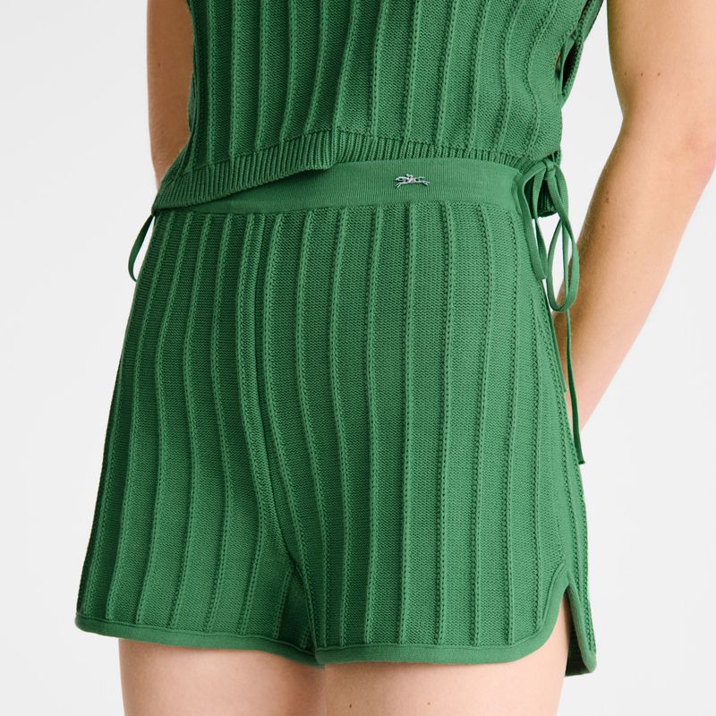 Longchamp Knit Women Shorts Green | Australia-275OFZRTG