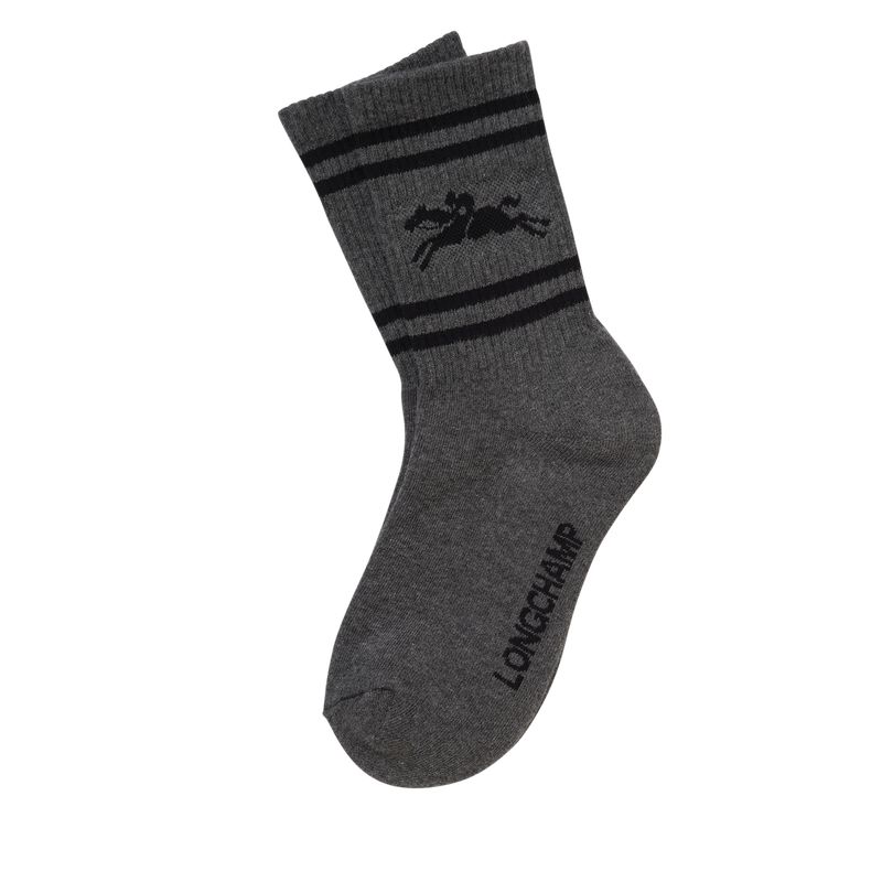 Longchamp Knit Women Socks Dark Grey | Australia-364KEBICV