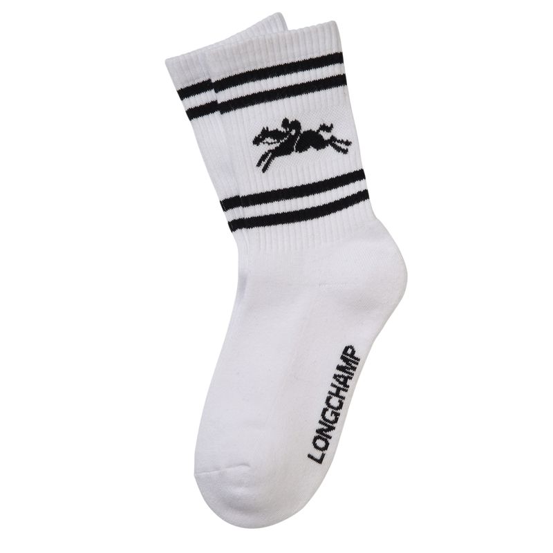 Longchamp Knit Women Socks White | Australia-785DXQUTJ