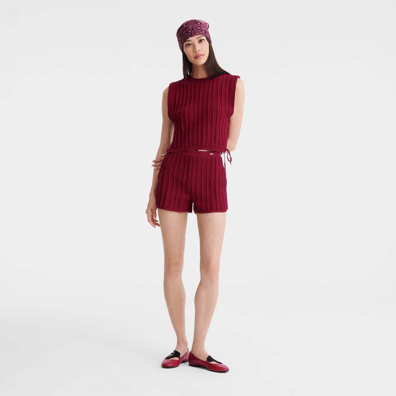 Longchamp Knit Women Top Dark Red | Australia-601JSNEYA