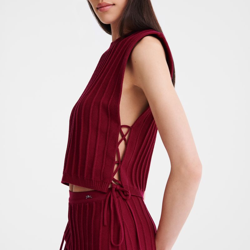 Longchamp Knit Women Top Dark Red | Australia-601JSNEYA