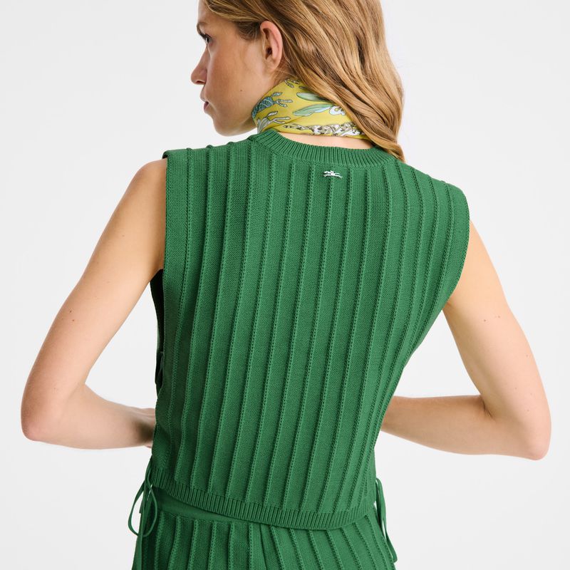 Longchamp Knit Women Top Green | Australia-293PWBSMG