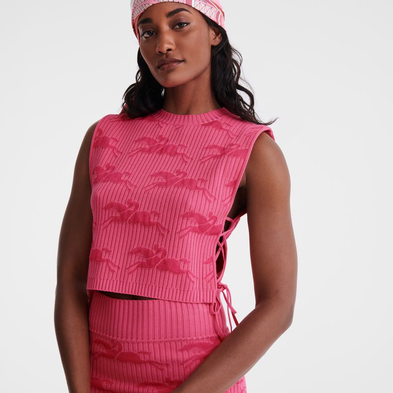 Longchamp Knit Women Top Pink | Australia-496QHXZOK