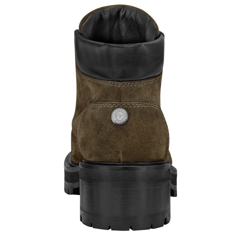 Longchamp La Baroudeuse Low Women Boots Olive | Australia-387DGXHTE