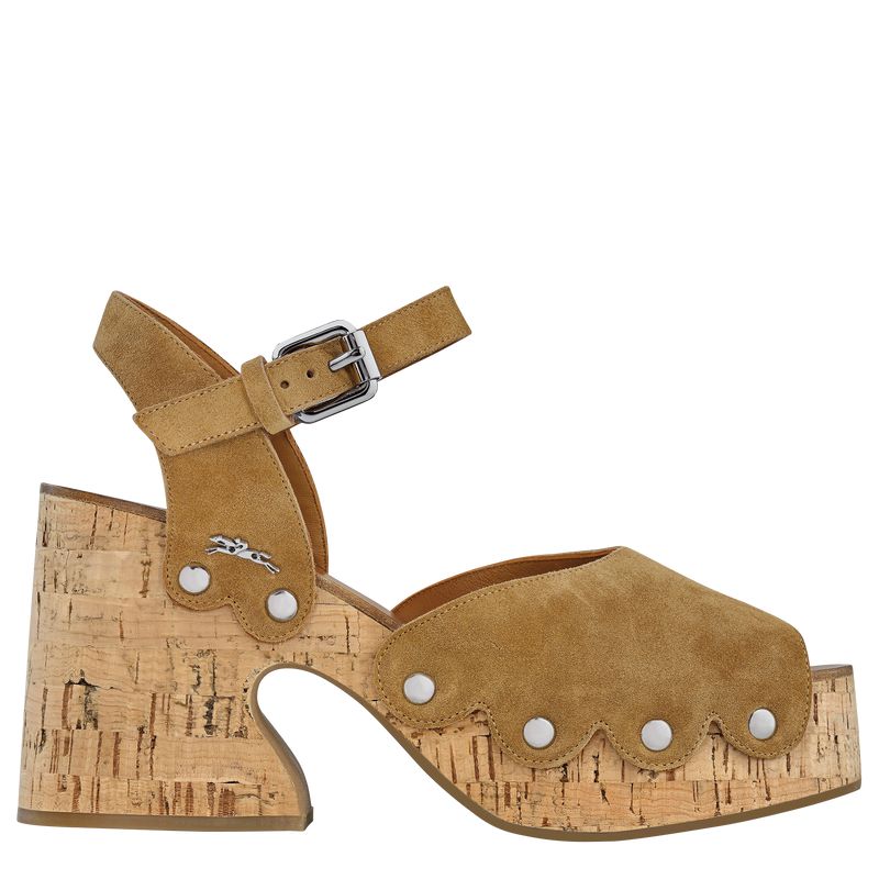 Longchamp La Cigale Women Sandals Brown | Australia-251DSOBAN