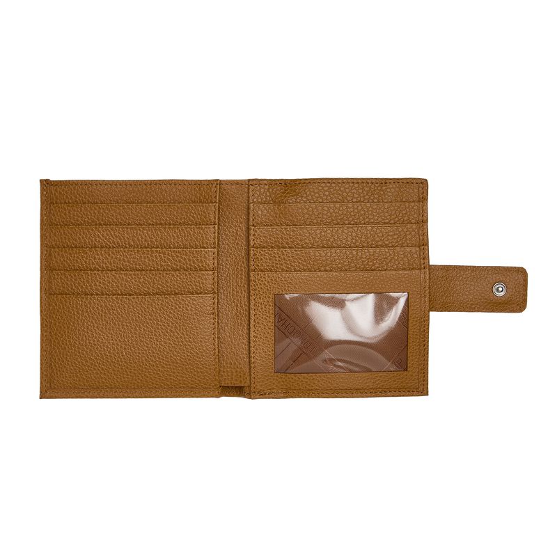 Longchamp Le Foulonné Compact Women Wallet Brown | Australia-635DKHGRX