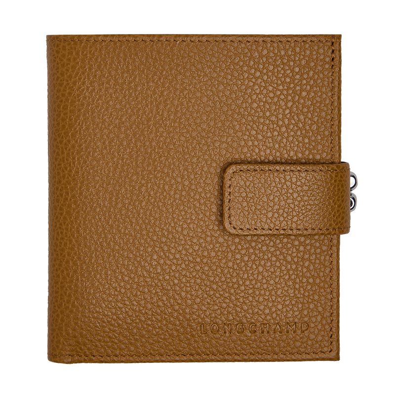 Longchamp Le Foulonné Compact Women Wallet Brown | Australia-635DKHGRX