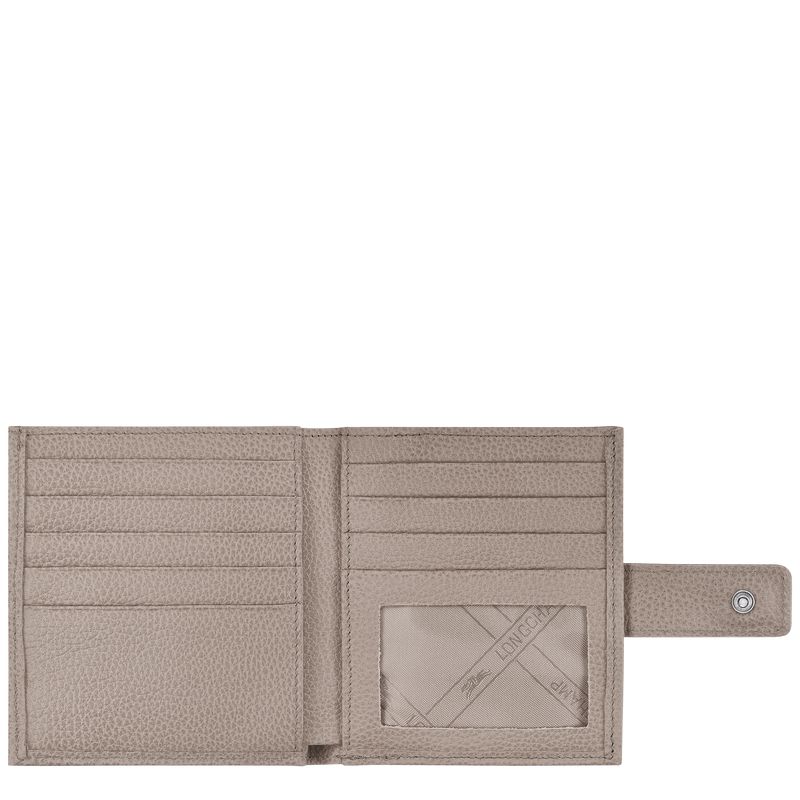 Longchamp Le Foulonné Compact Women Wallet Grey | Australia-358JCULGR