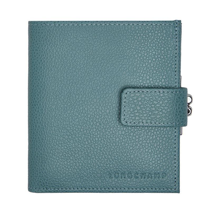 Longchamp Le Foulonné Compact Women Wallet Blue | Australia-048DLSNRJ