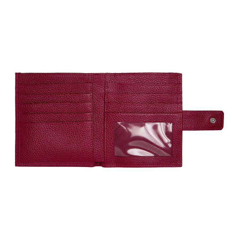 Longchamp Le Foulonné Compact Women Wallet Dark Pink | Australia-871FRLSVY