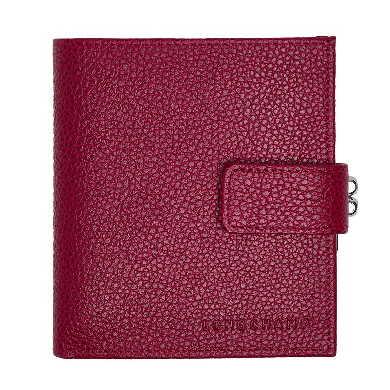 Longchamp Le Foulonné Compact Women Wallet Dark Pink | Australia-871FRLSVY