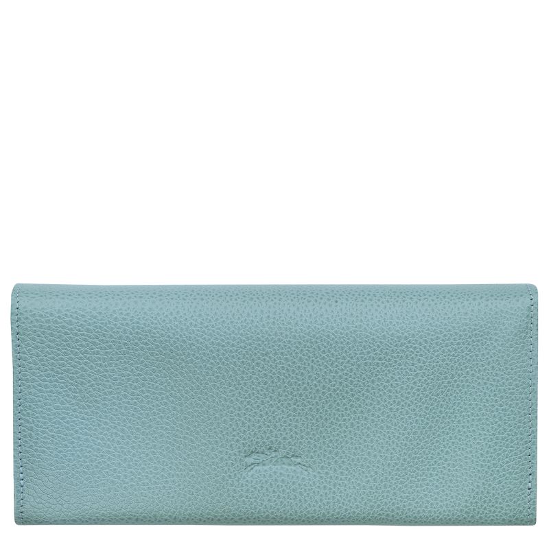 Longchamp Le Foulonné Continental Women Wallet Blue | Australia-973RTUYAM