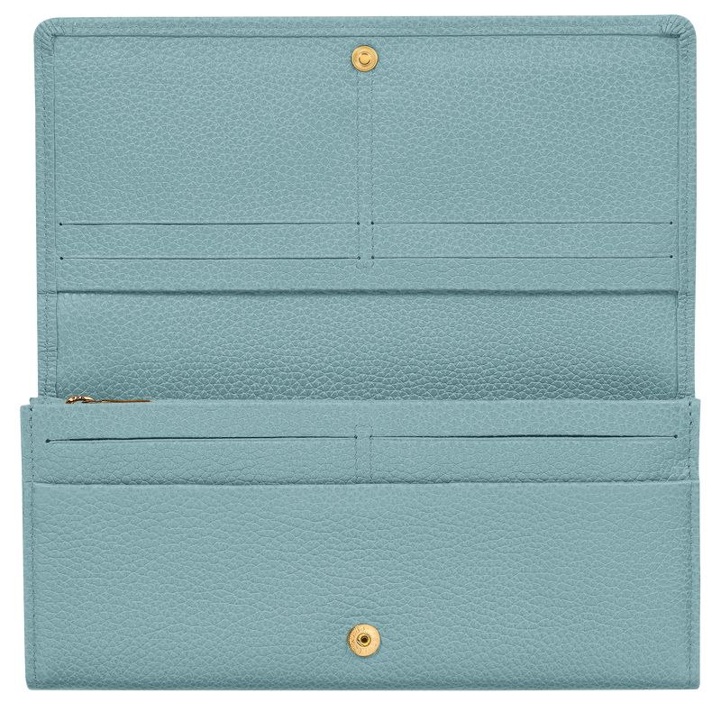 Longchamp Le Foulonné Continental Women Wallet Blue | Australia-973RTUYAM