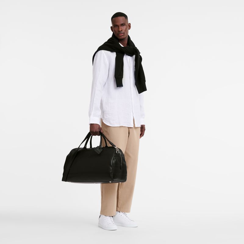 Longchamp Le Foulonné L Men Travel Bag Black | Australia-231RGTYFW