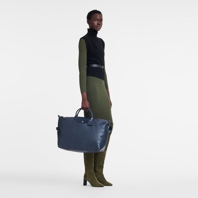 Longchamp Le Foulonné L Men Travel Bag Navy | Australia-867WJEKPQ