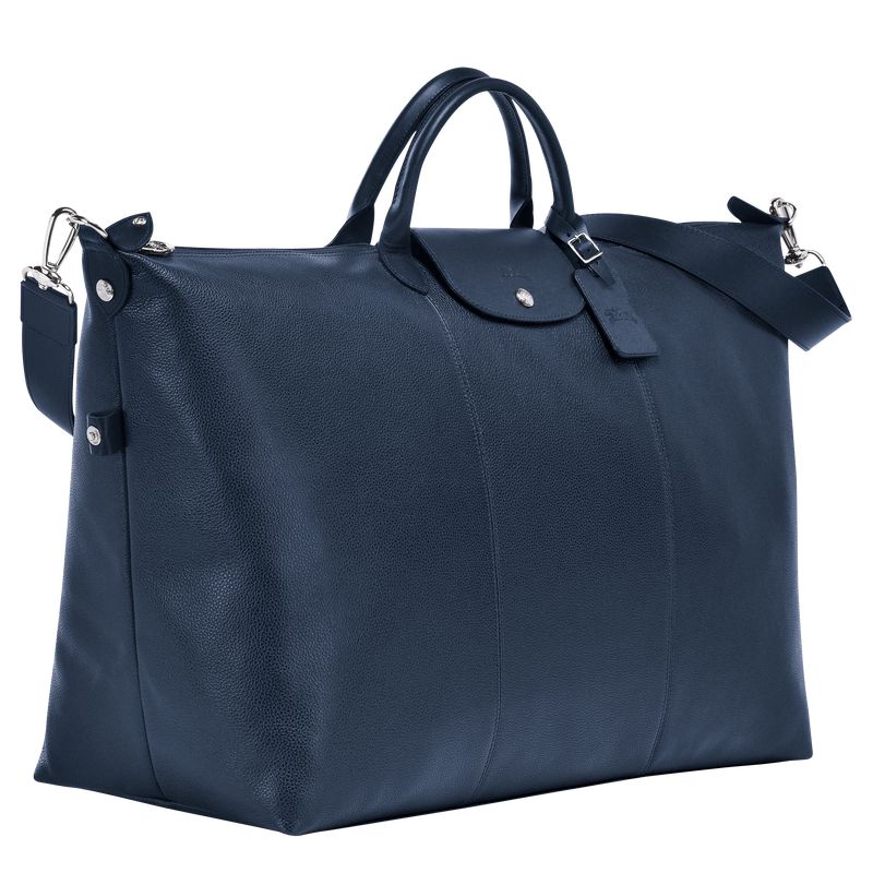 Longchamp Le Foulonné L Men Travel Bag Navy | Australia-867WJEKPQ