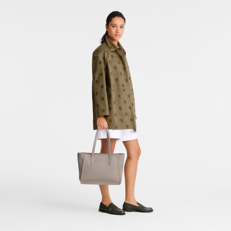 Longchamp Le Foulonné L Women Tote Bag Beige | Australia-456WHSMIB