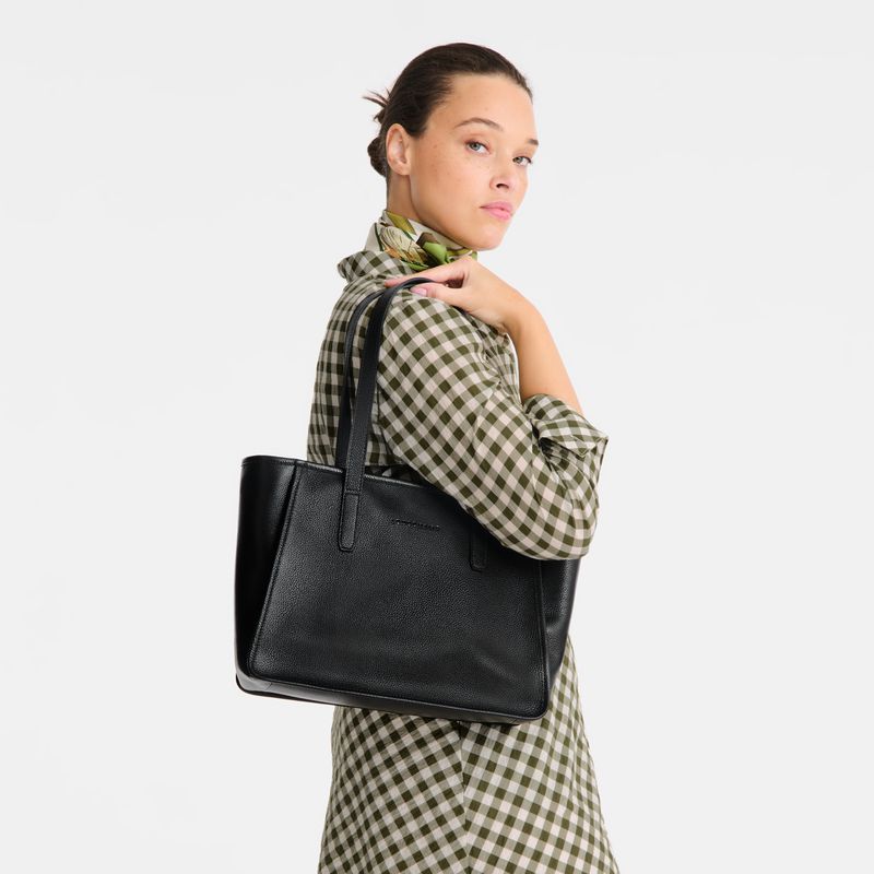 Longchamp Le Foulonné L Women Tote Bag Black | Australia-513OUDRBX