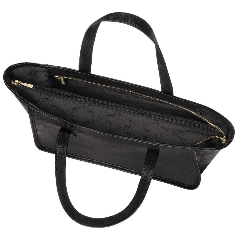 Longchamp Le Foulonné L Women Tote Bag Black | Australia-513OUDRBX