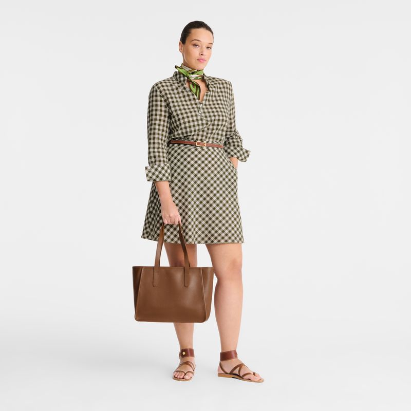 Longchamp Le Foulonné L Women Tote Bag Brown | Australia-563YEGUDO