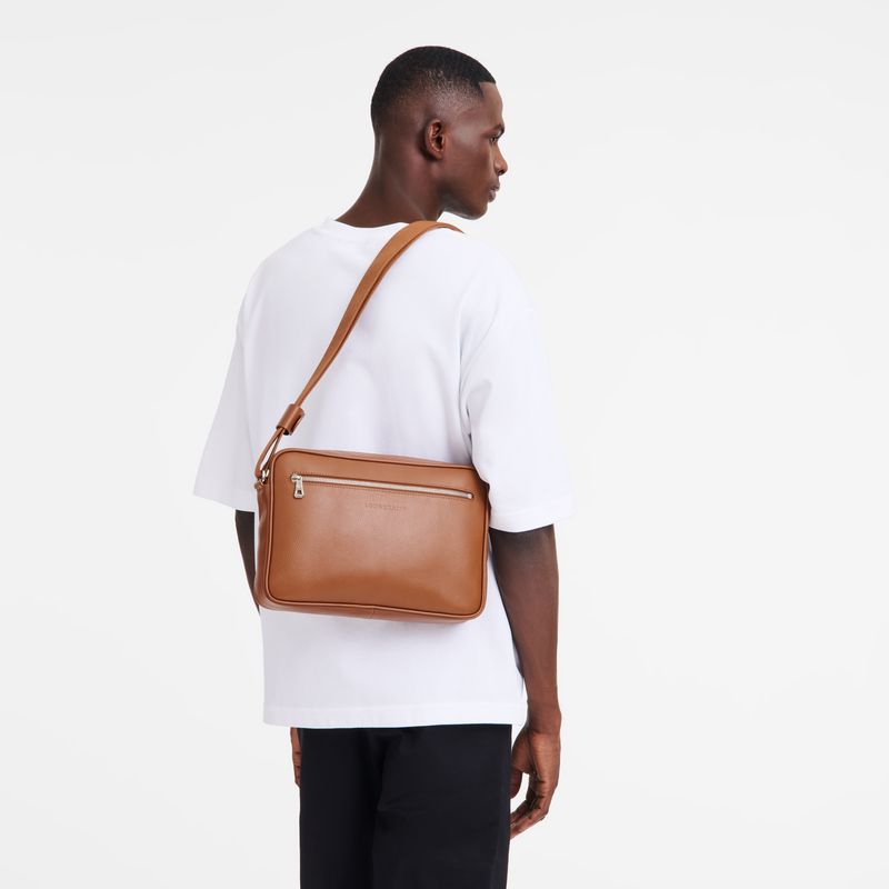 Longchamp Le Foulonné M Camera Men Crossbody Bag Brown | Australia-842RVMOLH