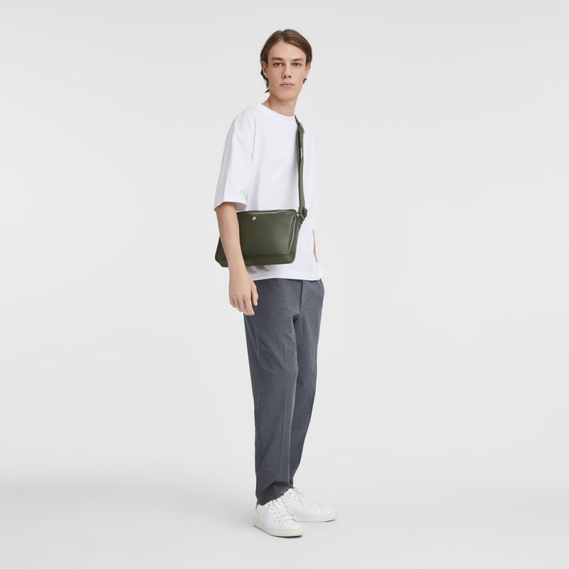 Longchamp Le Foulonné M Camera Men Crossbody Bag Khaki | Australia-309YMUPJG