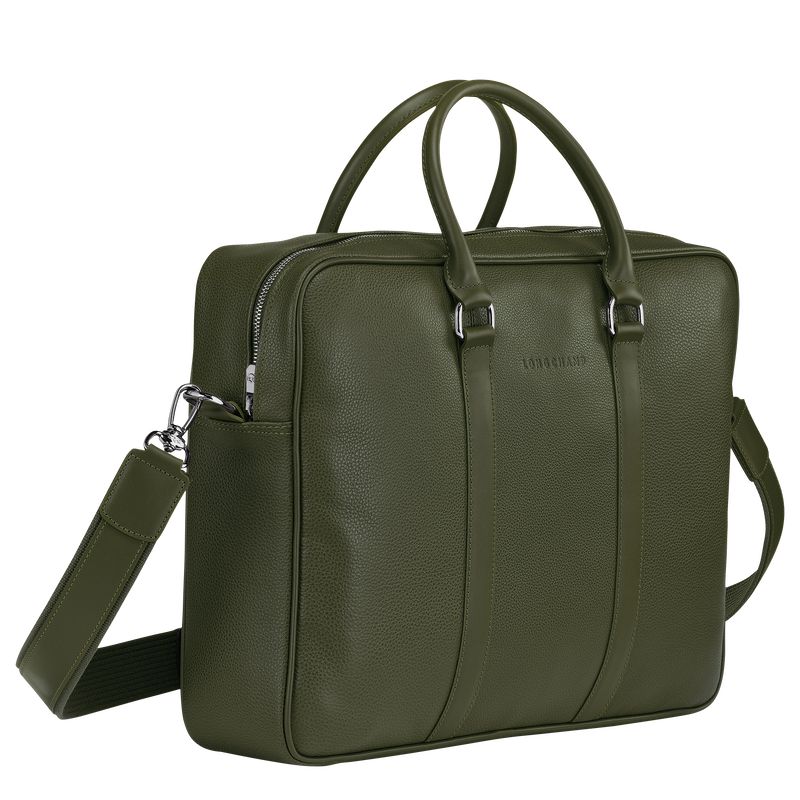 Longchamp Le Foulonné M Women Briefcase Khaki | Australia-329PJMCGU