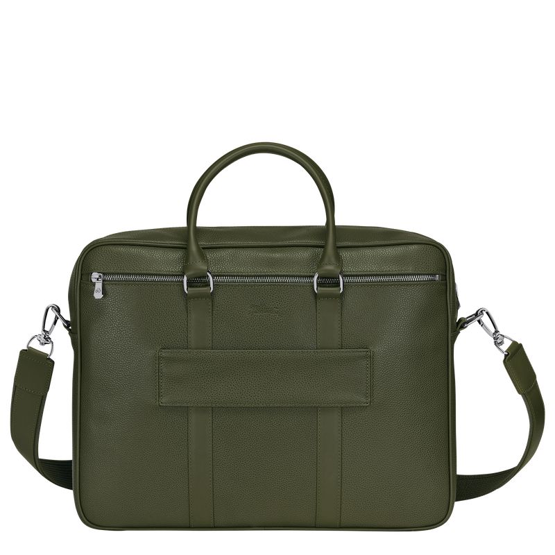 Longchamp Le Foulonné M Women Briefcase Khaki | Australia-329PJMCGU