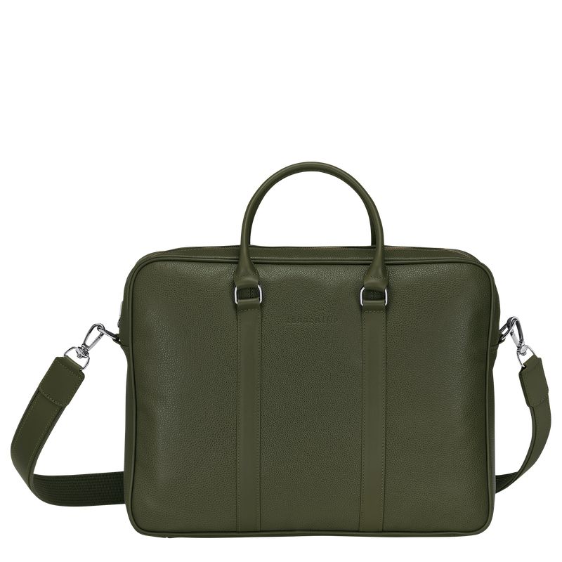 Longchamp Le Foulonné M Women Briefcase Khaki | Australia-329PJMCGU