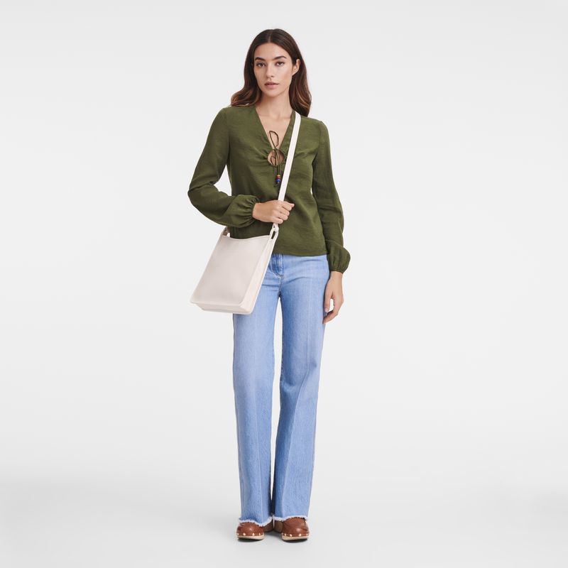 Longchamp Le Foulonné M Women Crossbody Bag Beige | Australia-945GIWRZD