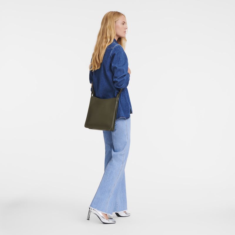 Longchamp Le Foulonné M Women Crossbody Bag Khaki | Australia-491TXBCIA