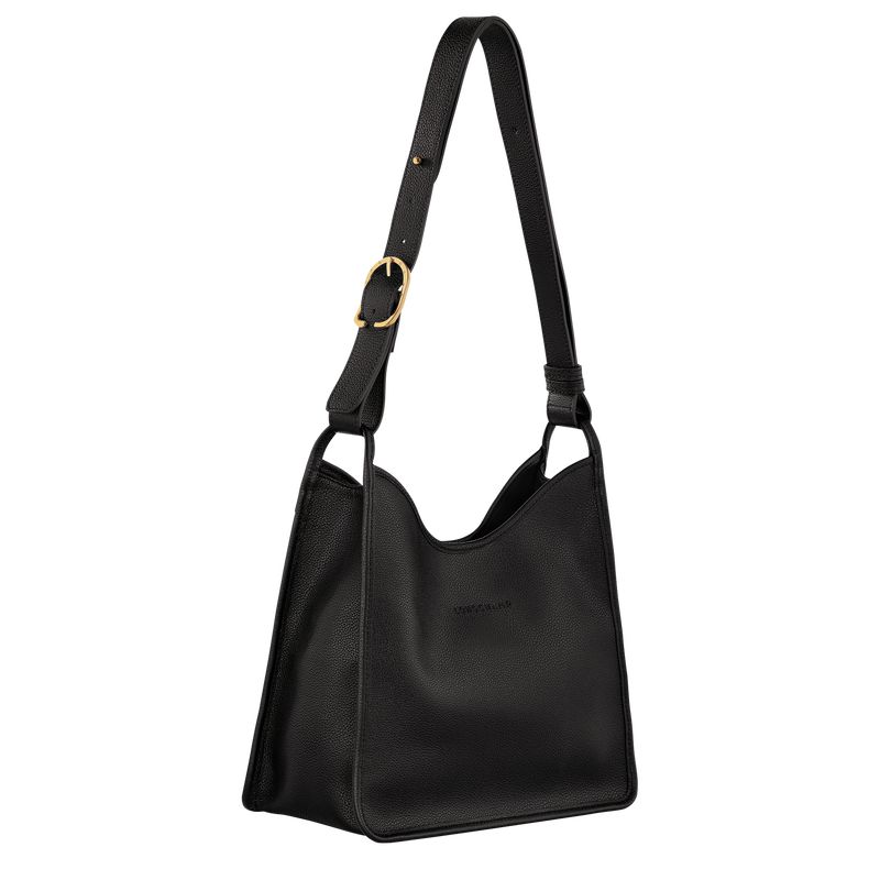 Longchamp Le Foulonné M Women Hobo Bag Black | Australia-564VNIQWG