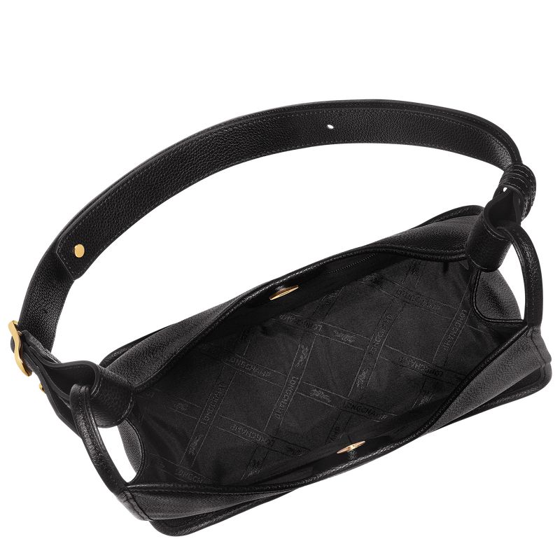 Longchamp Le Foulonné M Women Hobo Bag Black | Australia-564VNIQWG