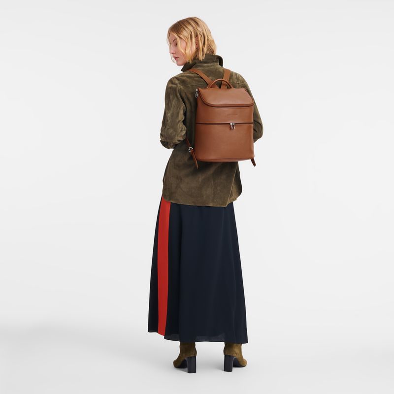 Longchamp Le Foulonné Men Backpack Brown | Australia-892JEKPGI
