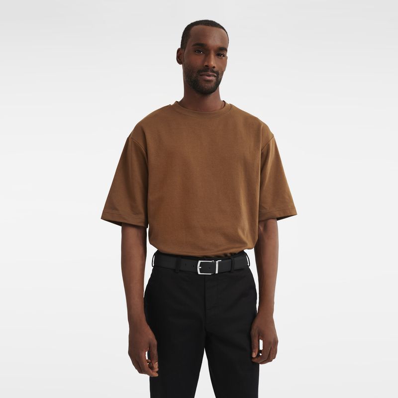 Longchamp Le Foulonné Men Belt Beige / Black | Australia-781YIDGHZ