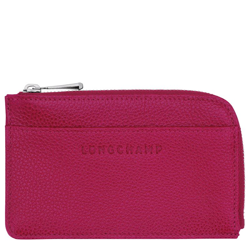 Longchamp Le Foulonné Men Card Holder Fuchsia | Australia-875IJHODN