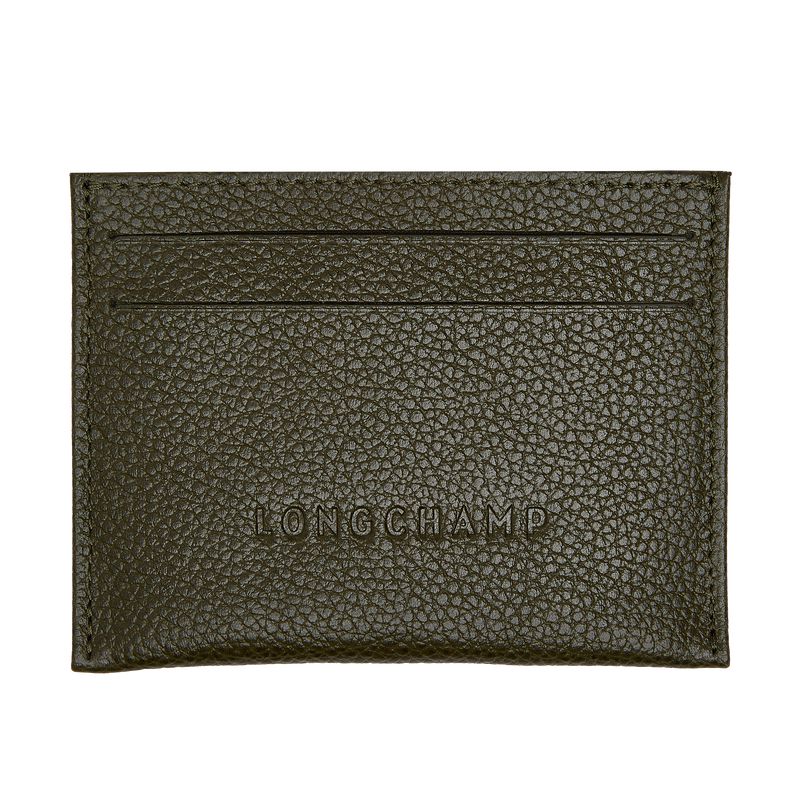 Longchamp Le Foulonné Men Card Holder Khaki | Australia-836KDUVFS