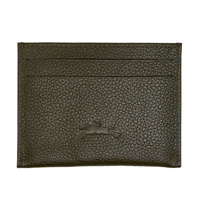 Longchamp Le Foulonné Men Card Holder Khaki | Australia-836KDUVFS