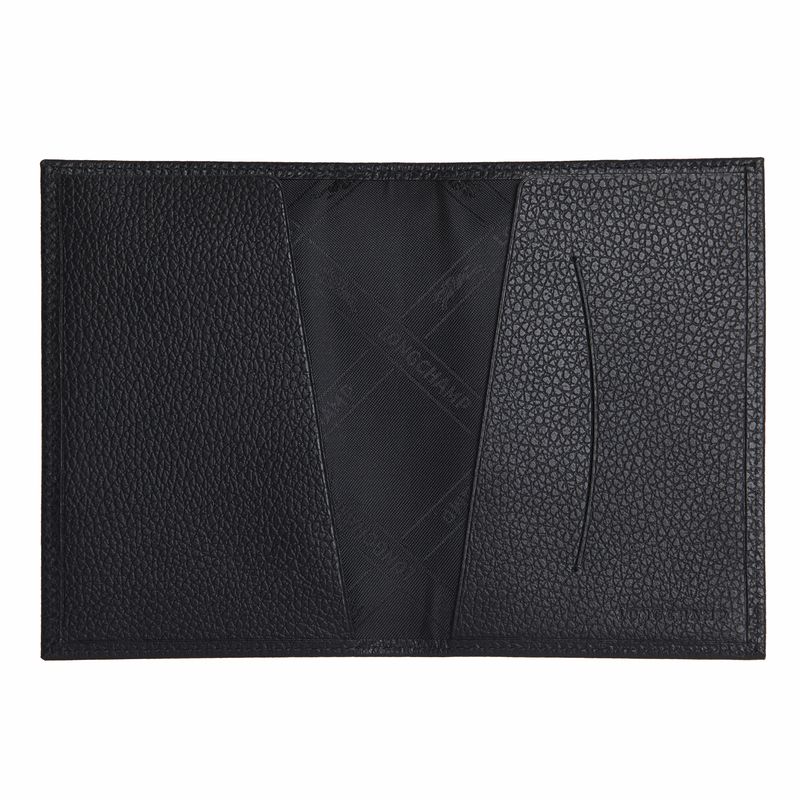 Longchamp Le Foulonné Men Passport Holder Black | Australia-134AWJECR
