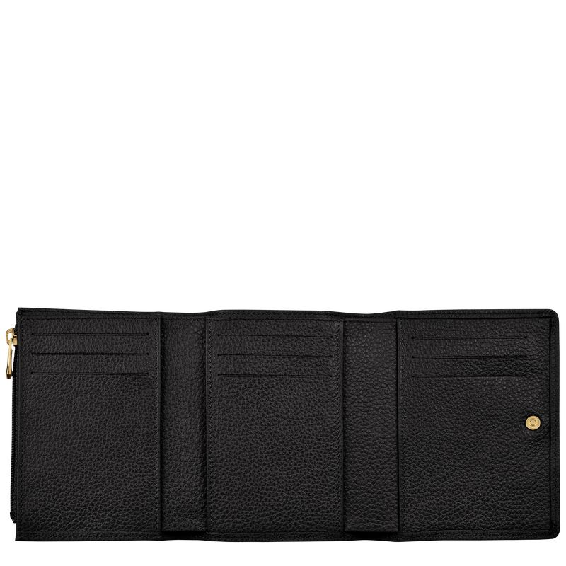 Longchamp Le Foulonné Men Wallet Black | Australia-528JEKCVA